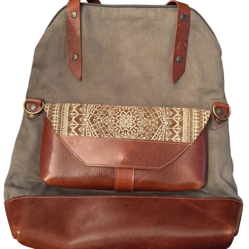 ✨ Boho-Chic Canvas & Leather Purse ✨